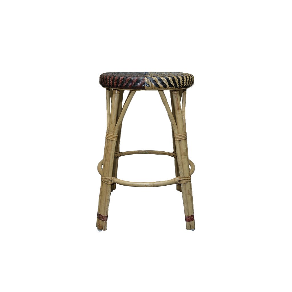 Cane High Stool- Maroon