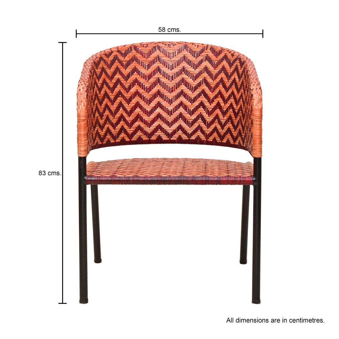 Pipe Cane Chair Orange