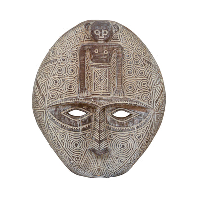 Etched Wooden Round Mask Big