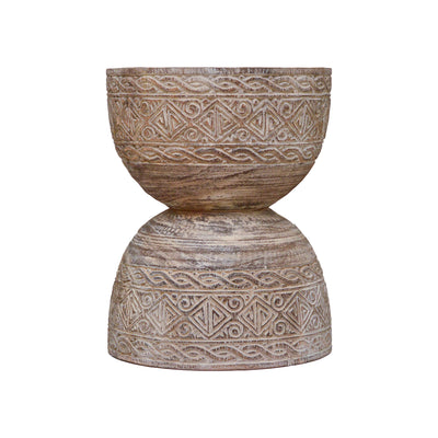 Etched Round Drum Stool