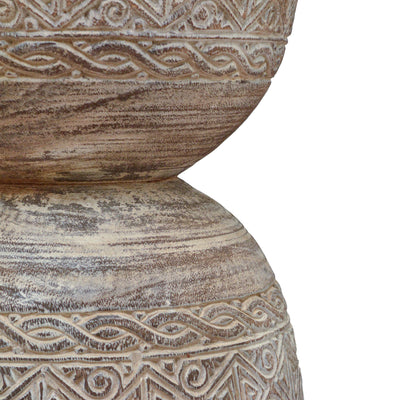 Etched Round Drum Stool