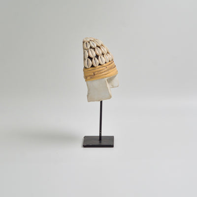 Wooden Shell Mask on Stand - Small