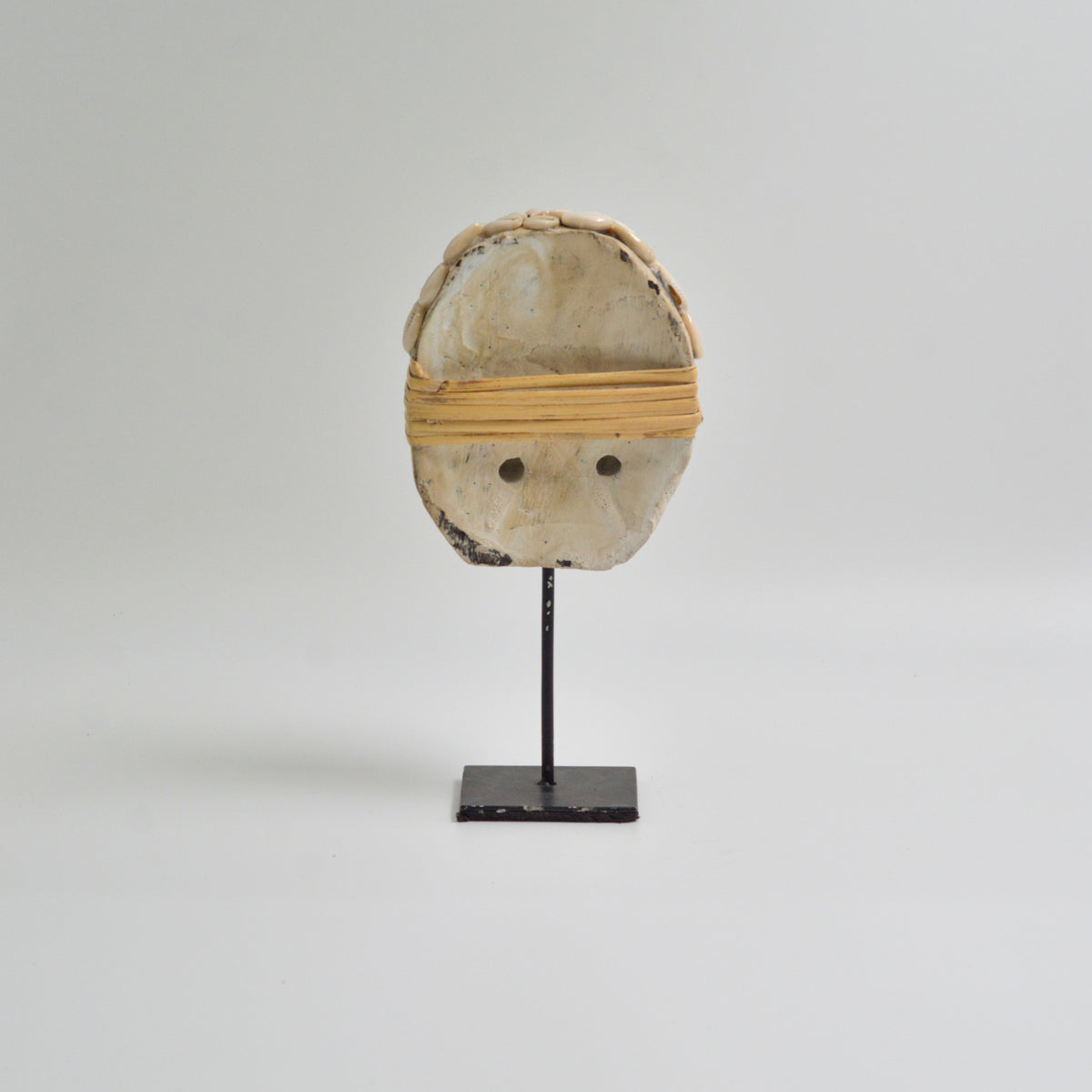 Wooden Shell Mask on Stand - Small