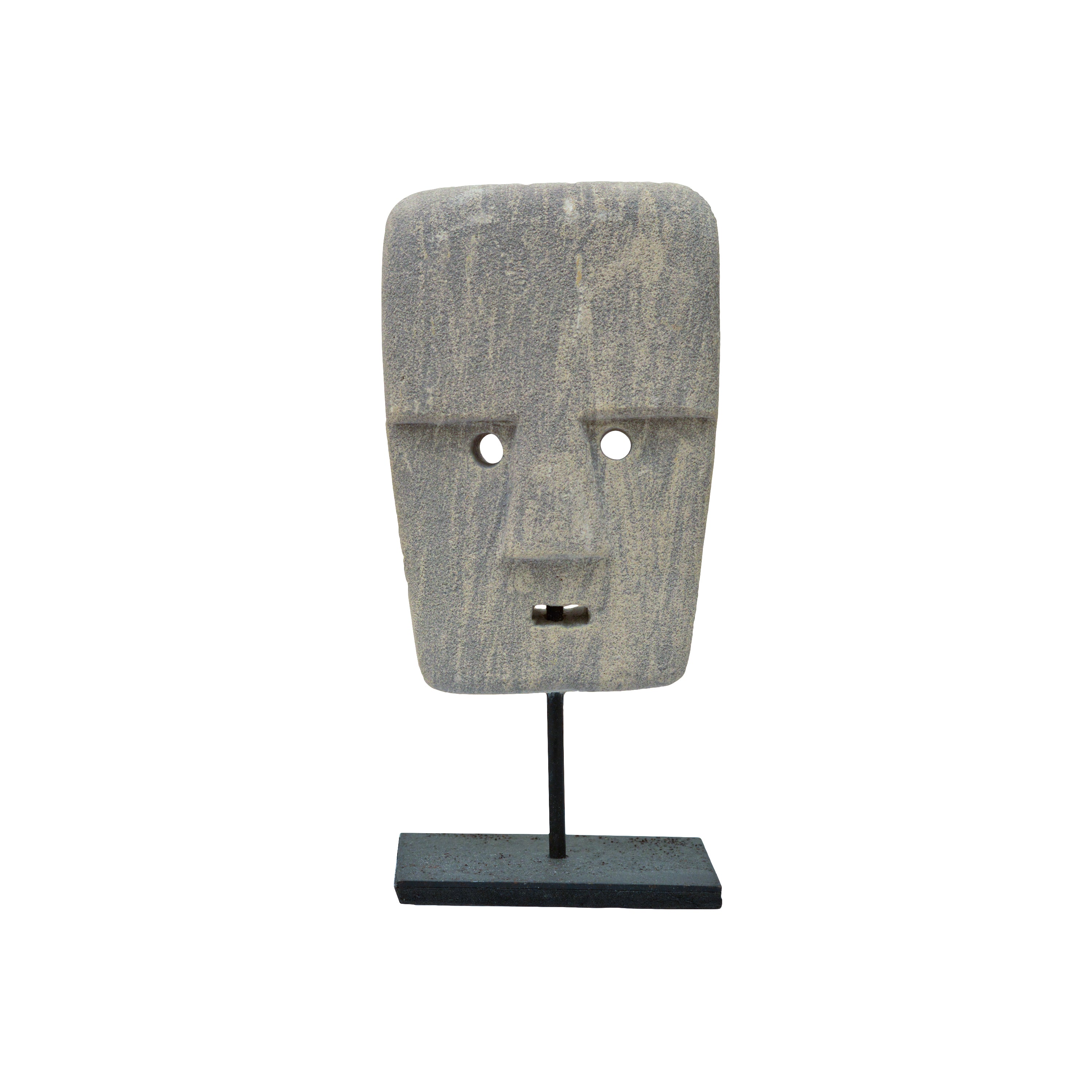 Long Face Mask Wooden Shell on Stand Small