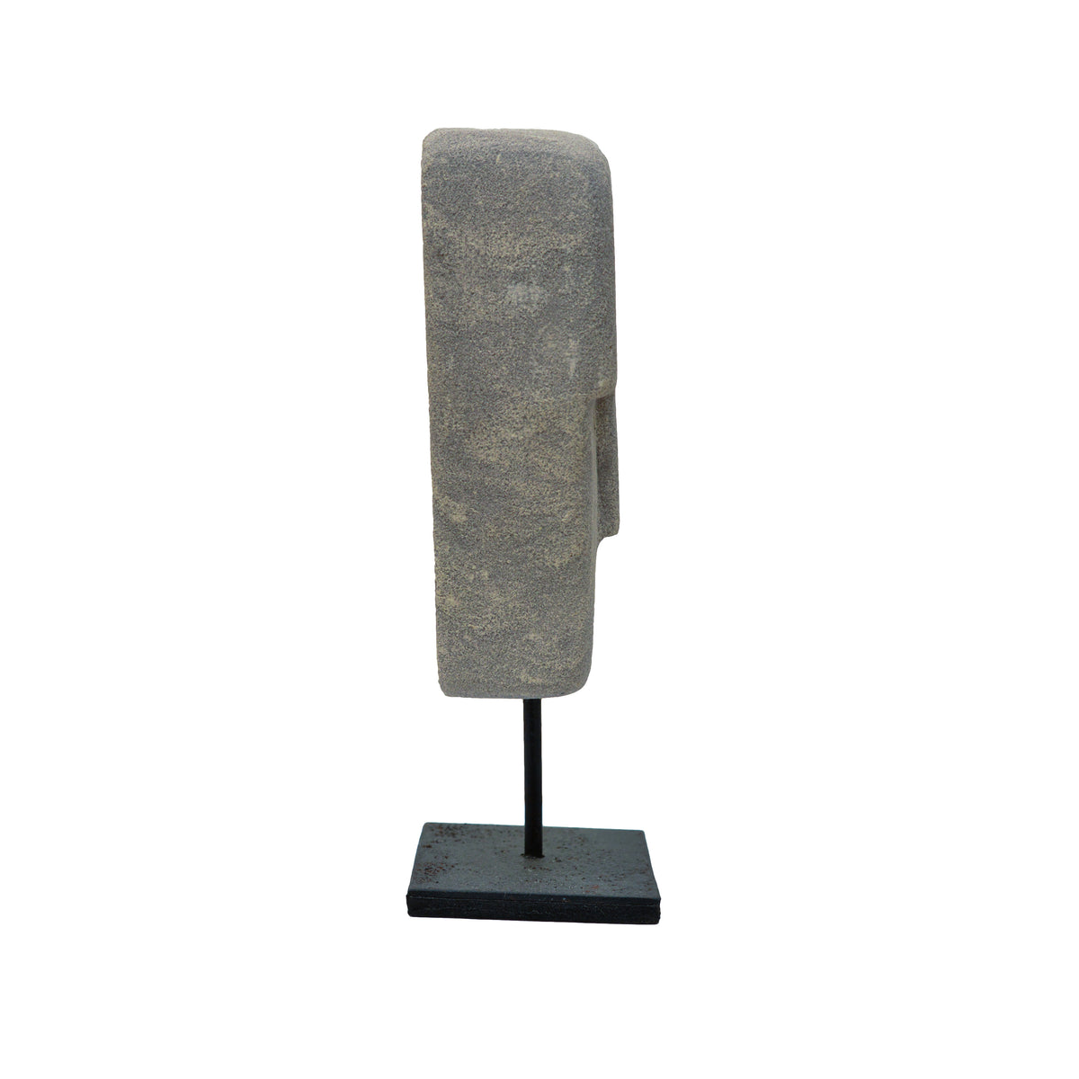 Wood Shell Long Face Mask on Stand (Small)