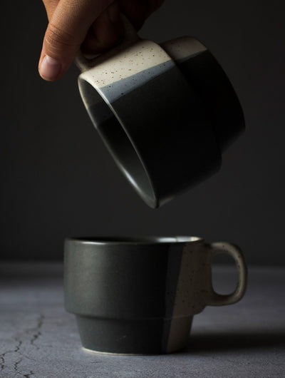 Black and White Stackable Mug