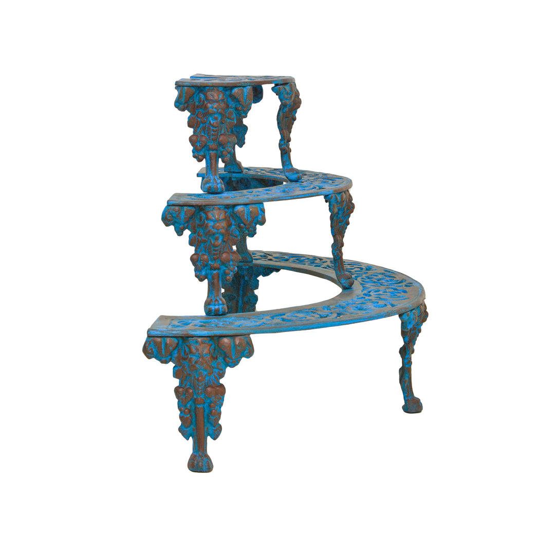 French Cast Iron Planter Stand- Blue