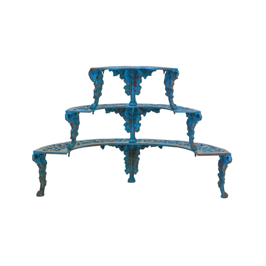 French Cast Iron Planter Stand- Blue