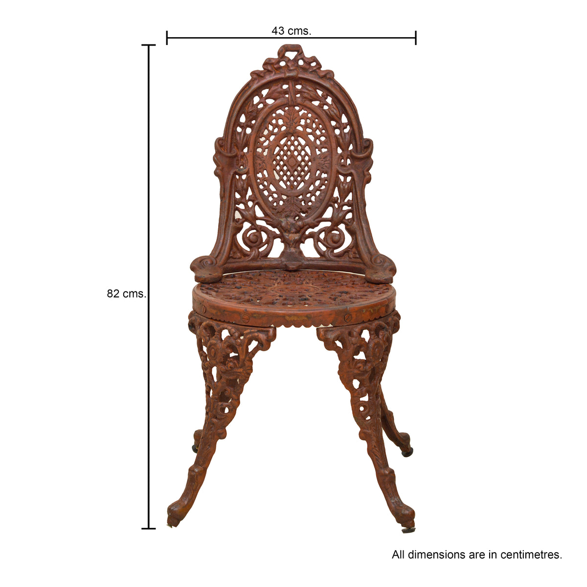 Retro Cast Iron Chair - Brown