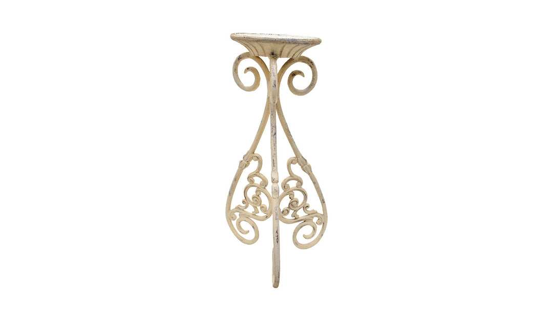 Cast Iron Candle stand- White