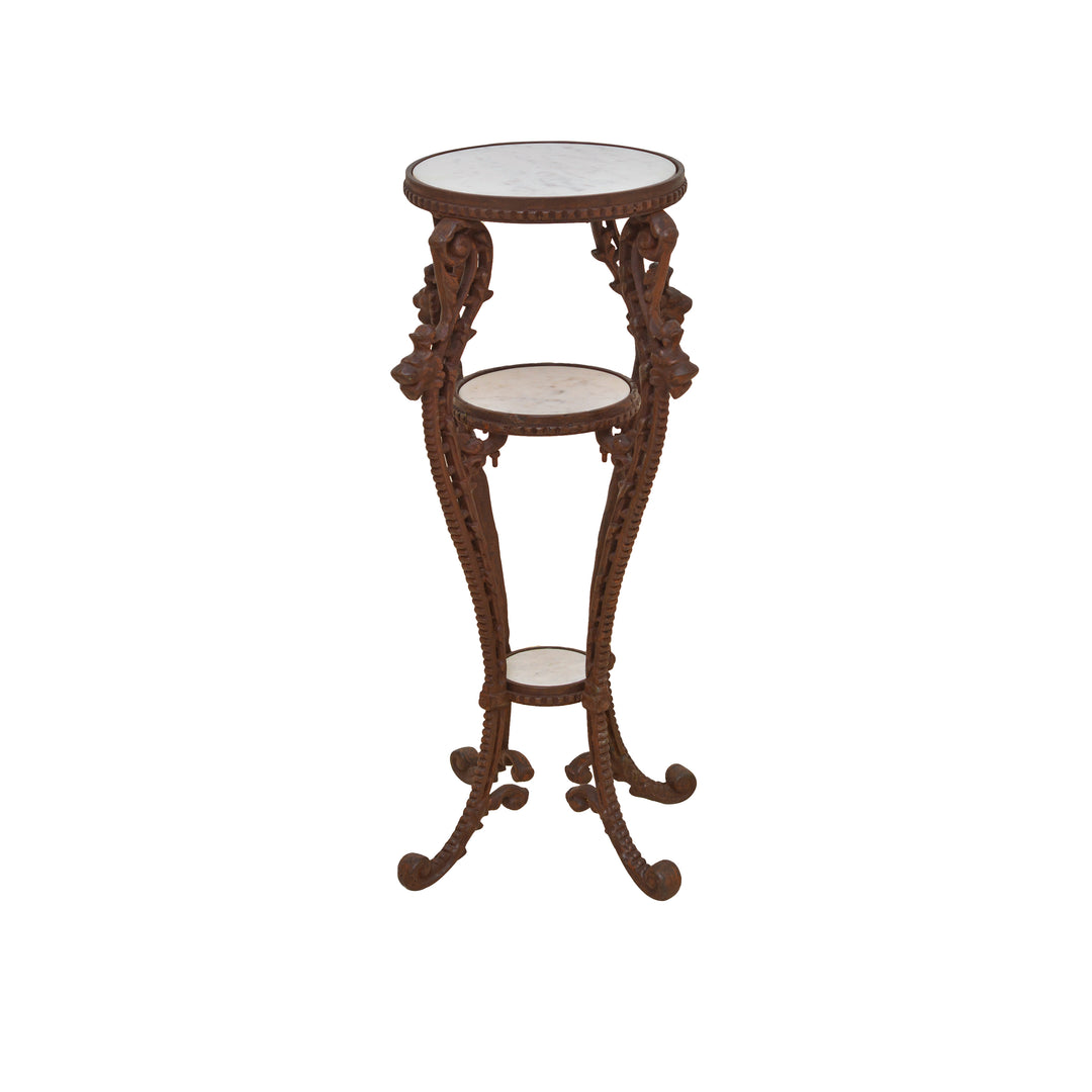 Cast Iron and Marble Pot Stand