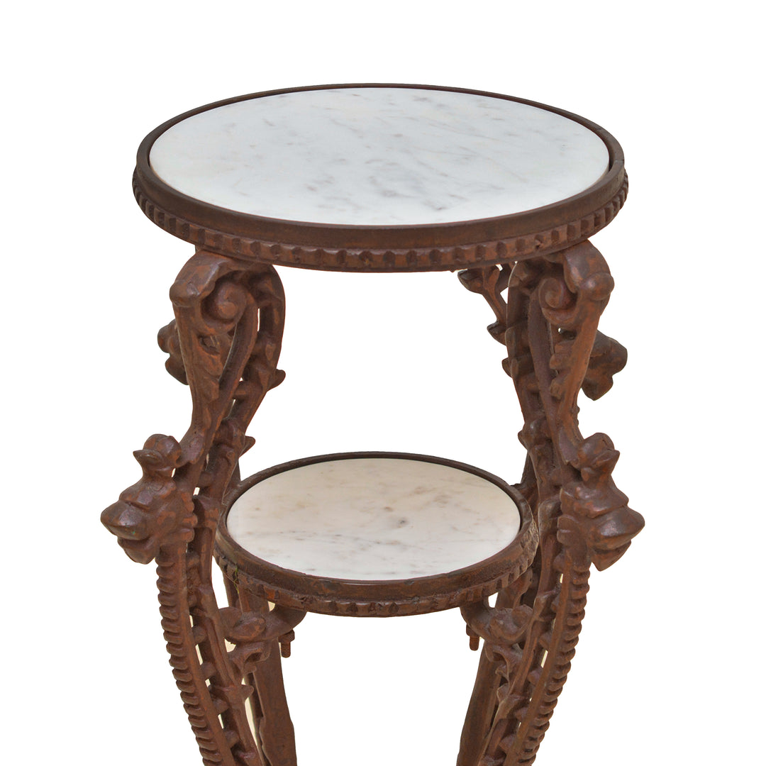 Cast Iron and Marble Pot Stand