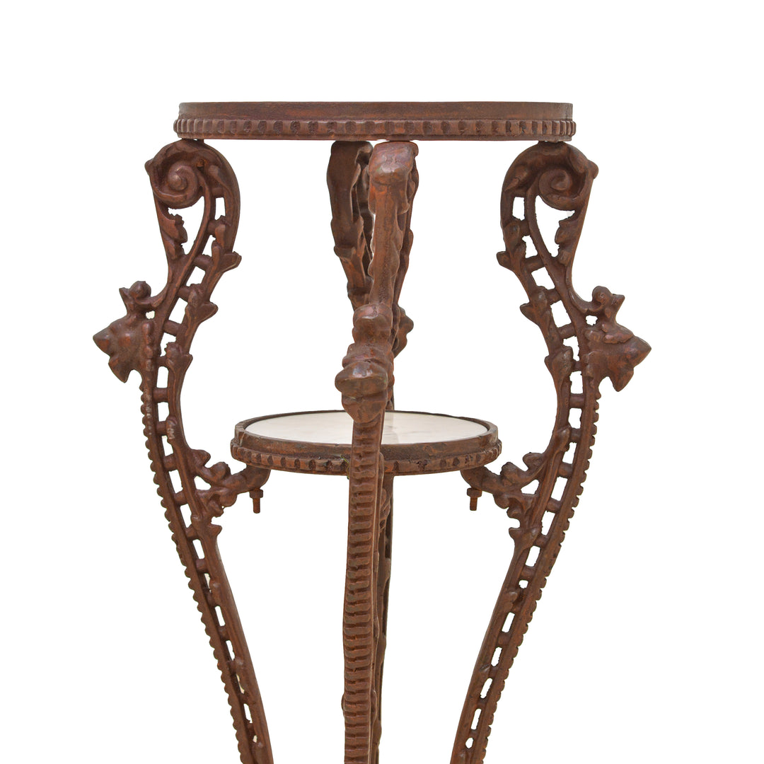 Cast Iron and Marble Pot Stand