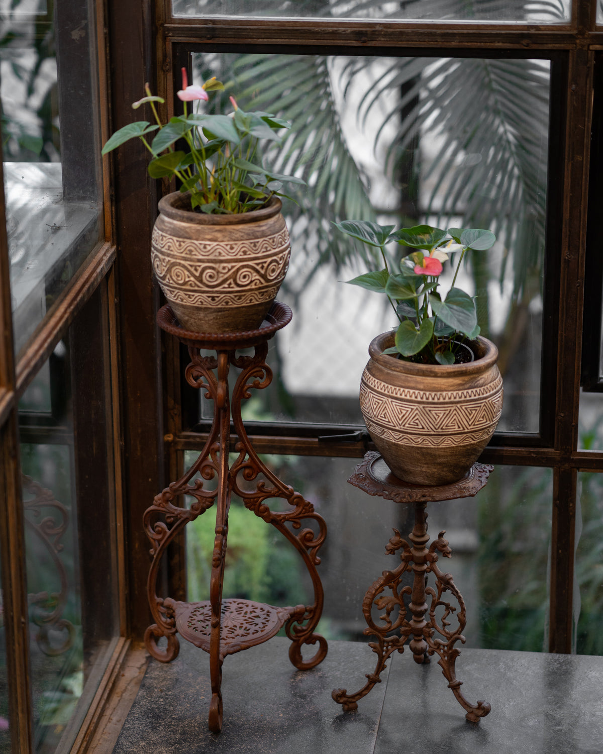 Pedestrial Cast Iron Stand- Brown