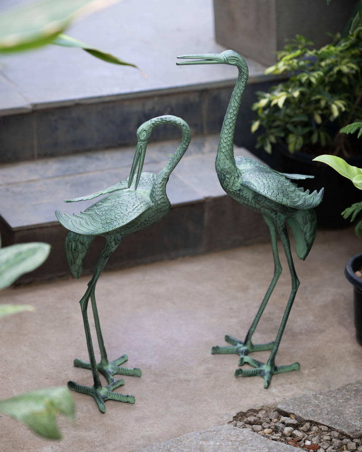 Garden Crane Statue