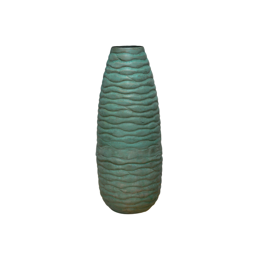 Tall Textured Metal Vase