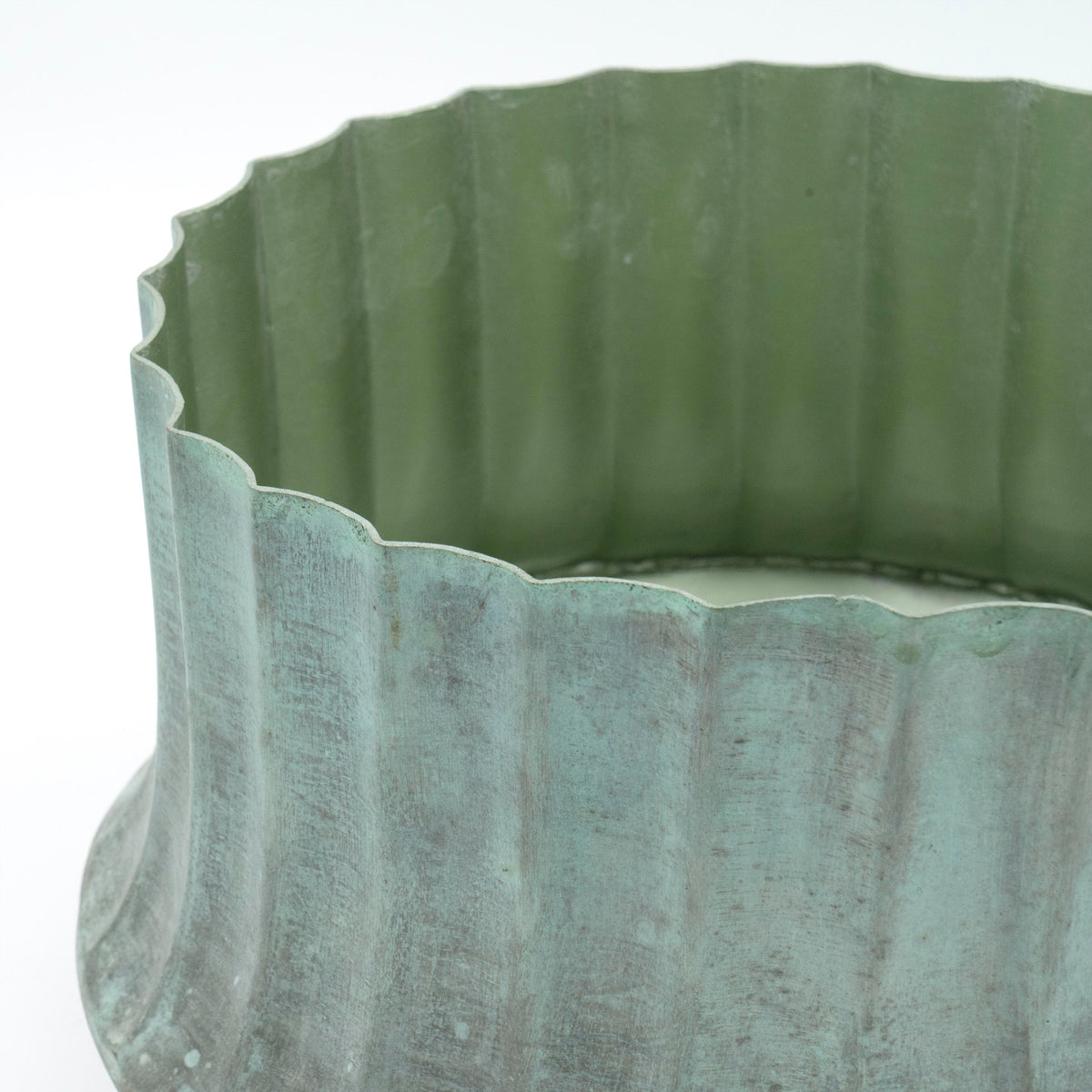 Verdi Blue Fluted Metal Pot