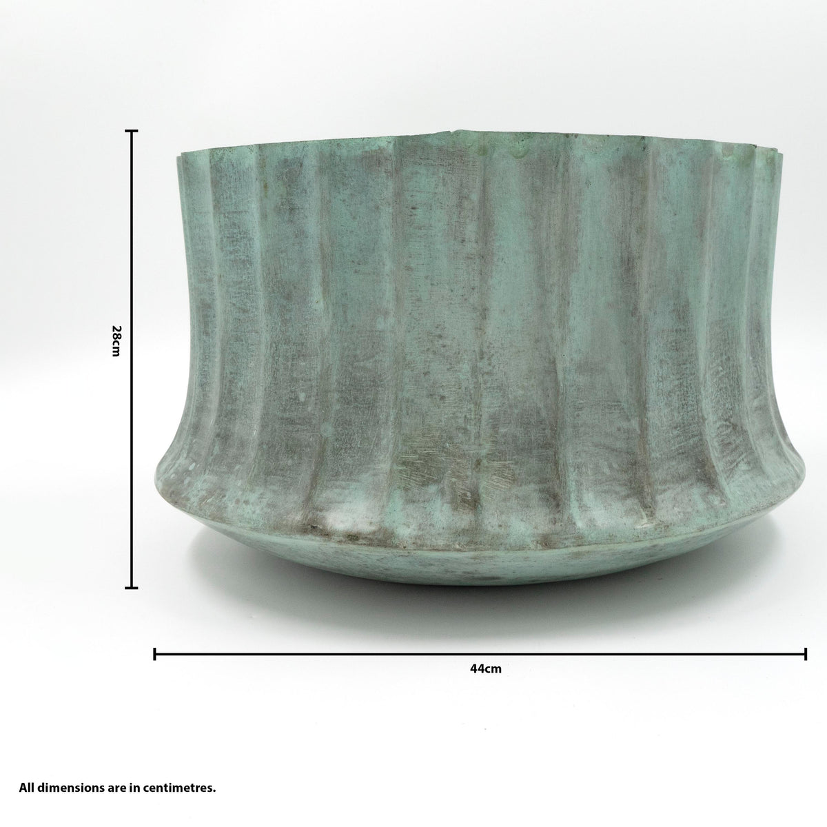 Verdi Blue Fluted Metal Pot