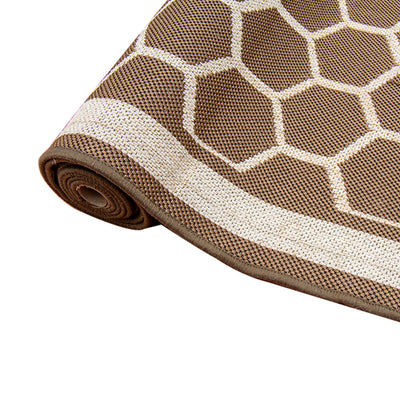 Honeycomb brown rug