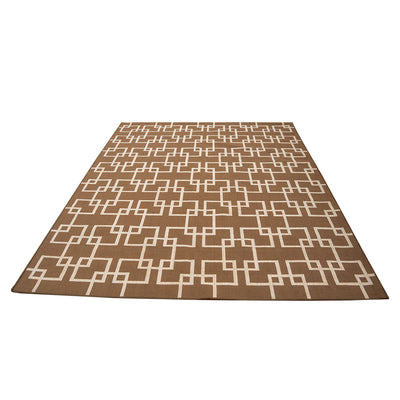 Geometric design brown rug