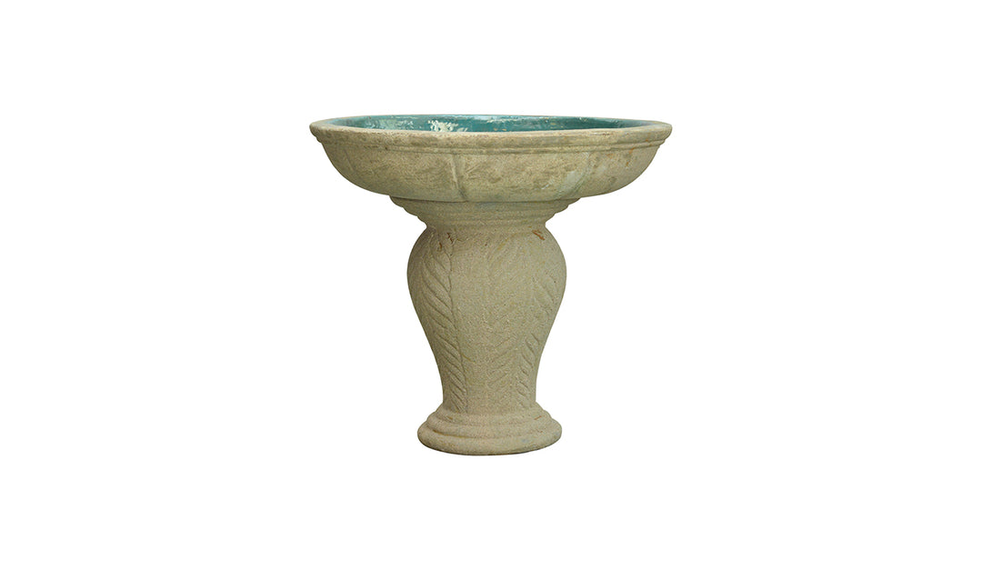 Glazed Vintage Bird Bath