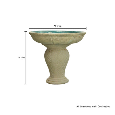 Glazed Vintage Bird Bath