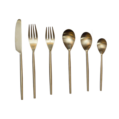 Champagne Gold Round Cutlery Set