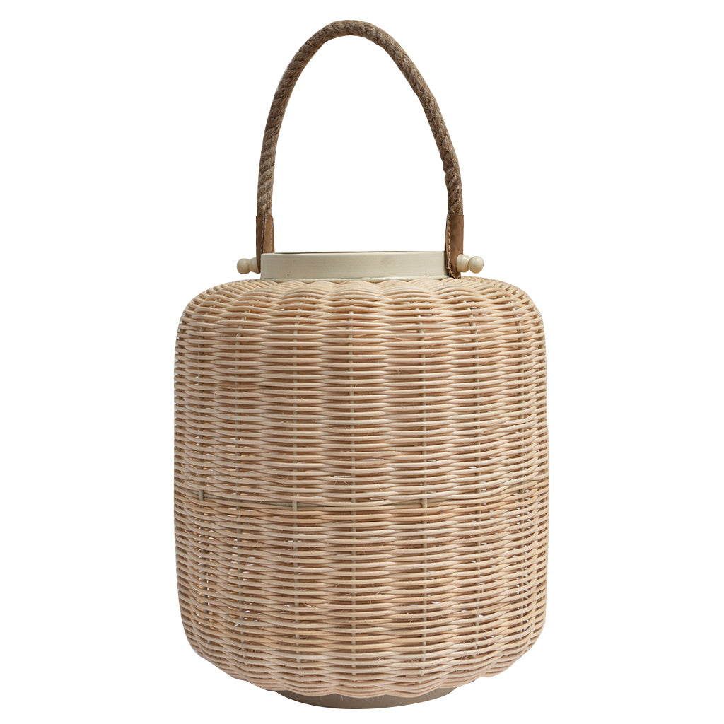 Round cane lantern