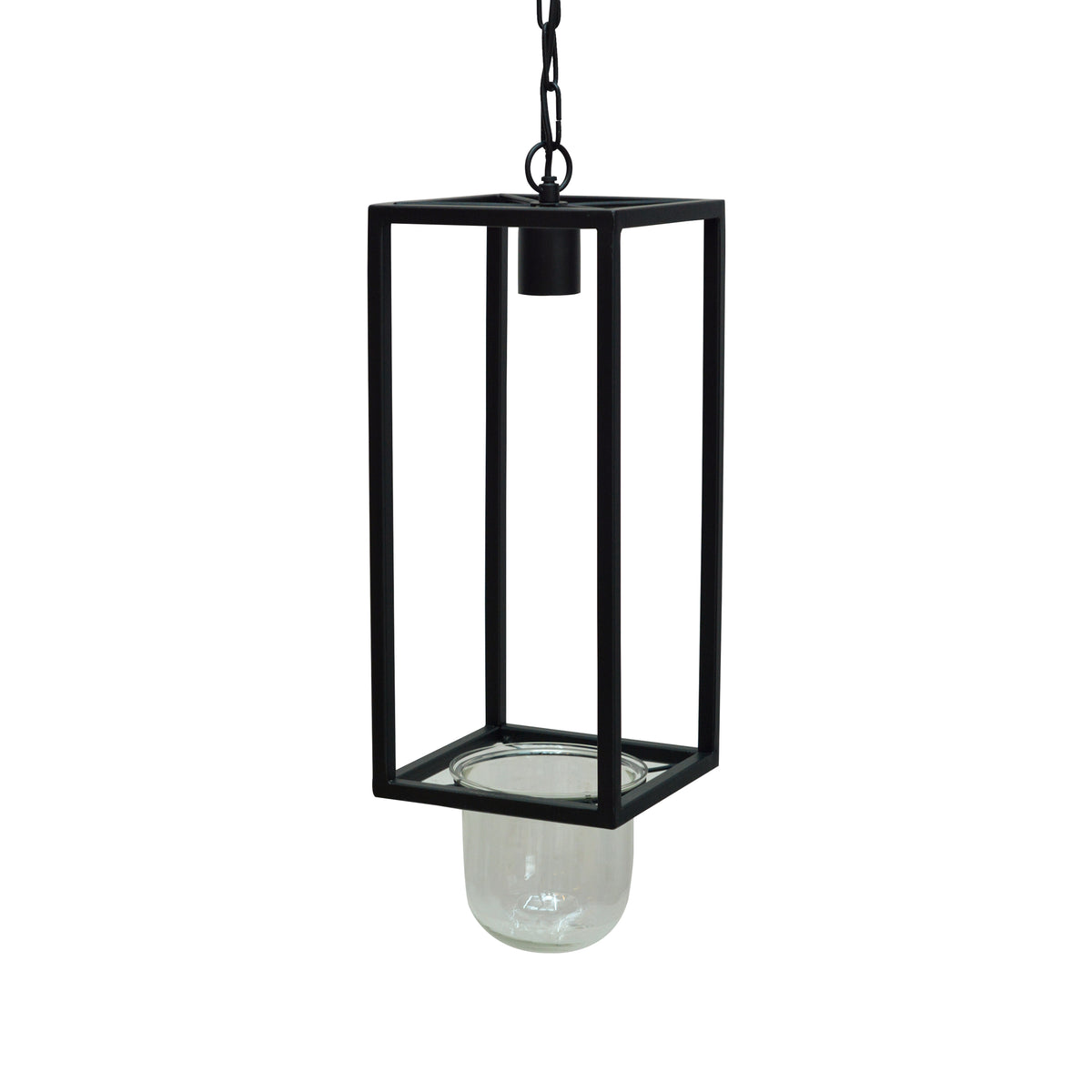 Rectangular Glass Pendant light with Jar Planter