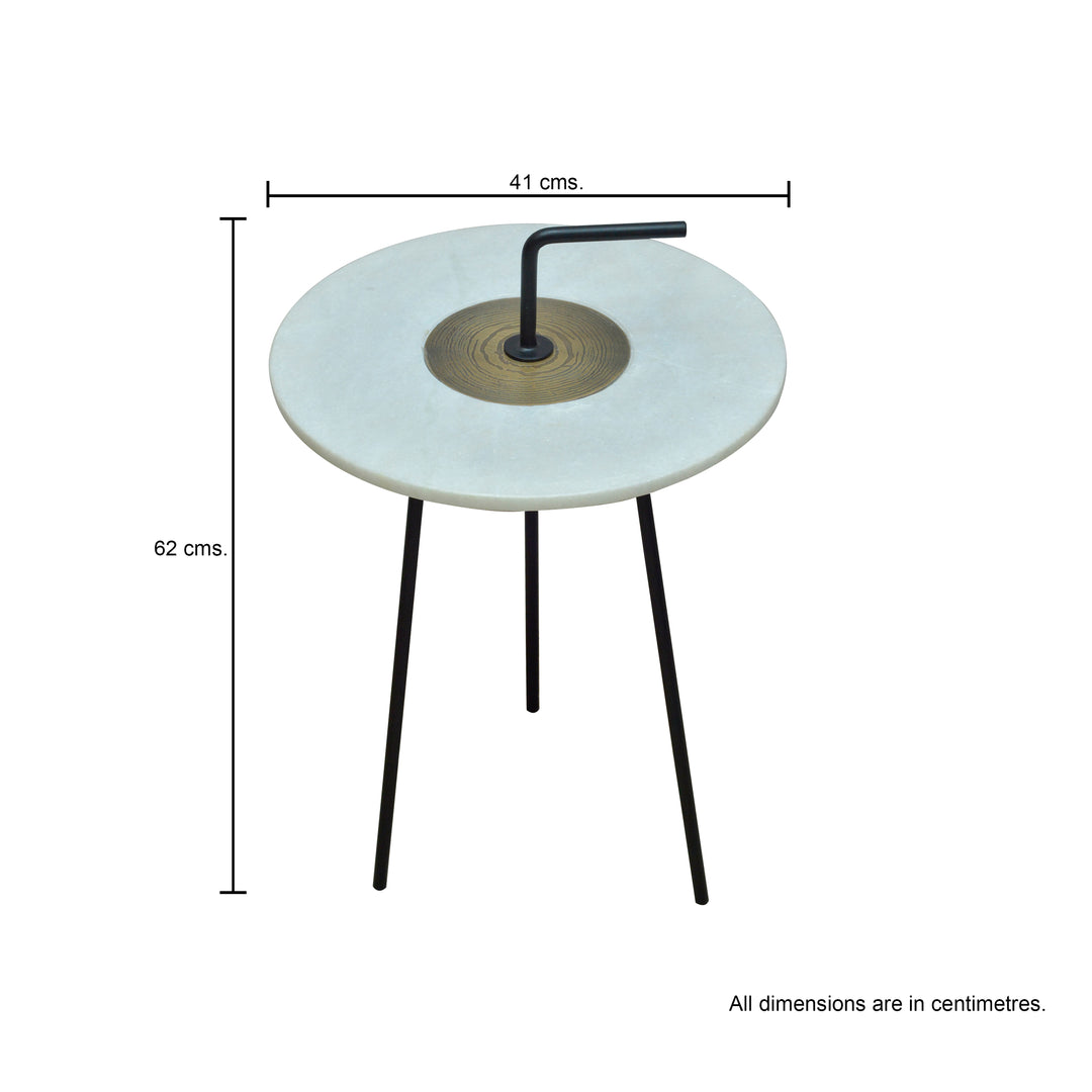 Side Table Marble With Round Handle