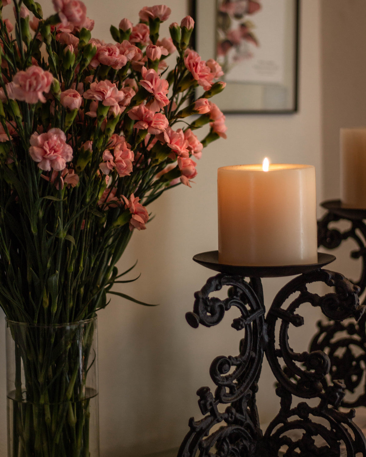 Cast Iron Candle Stand- Black