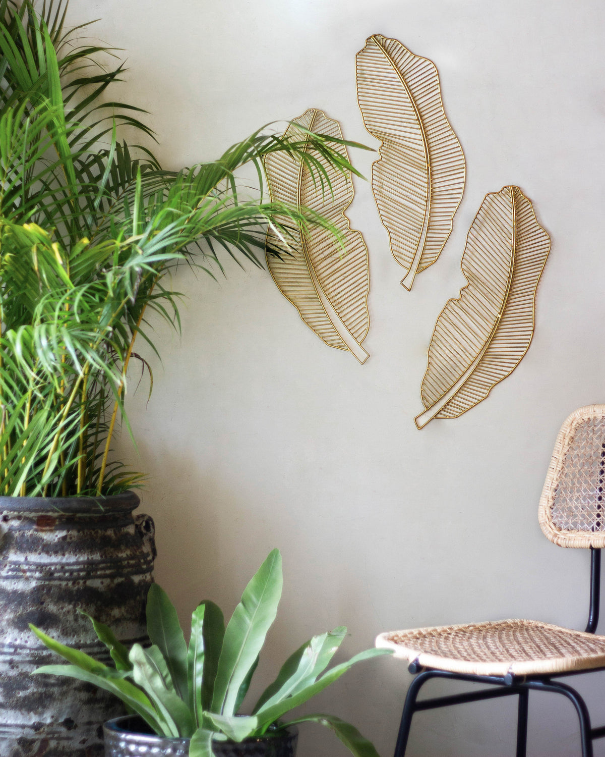 Serene Metal Leaf Wall Art
