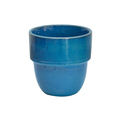 Ceramic Pot with Stand - Blue