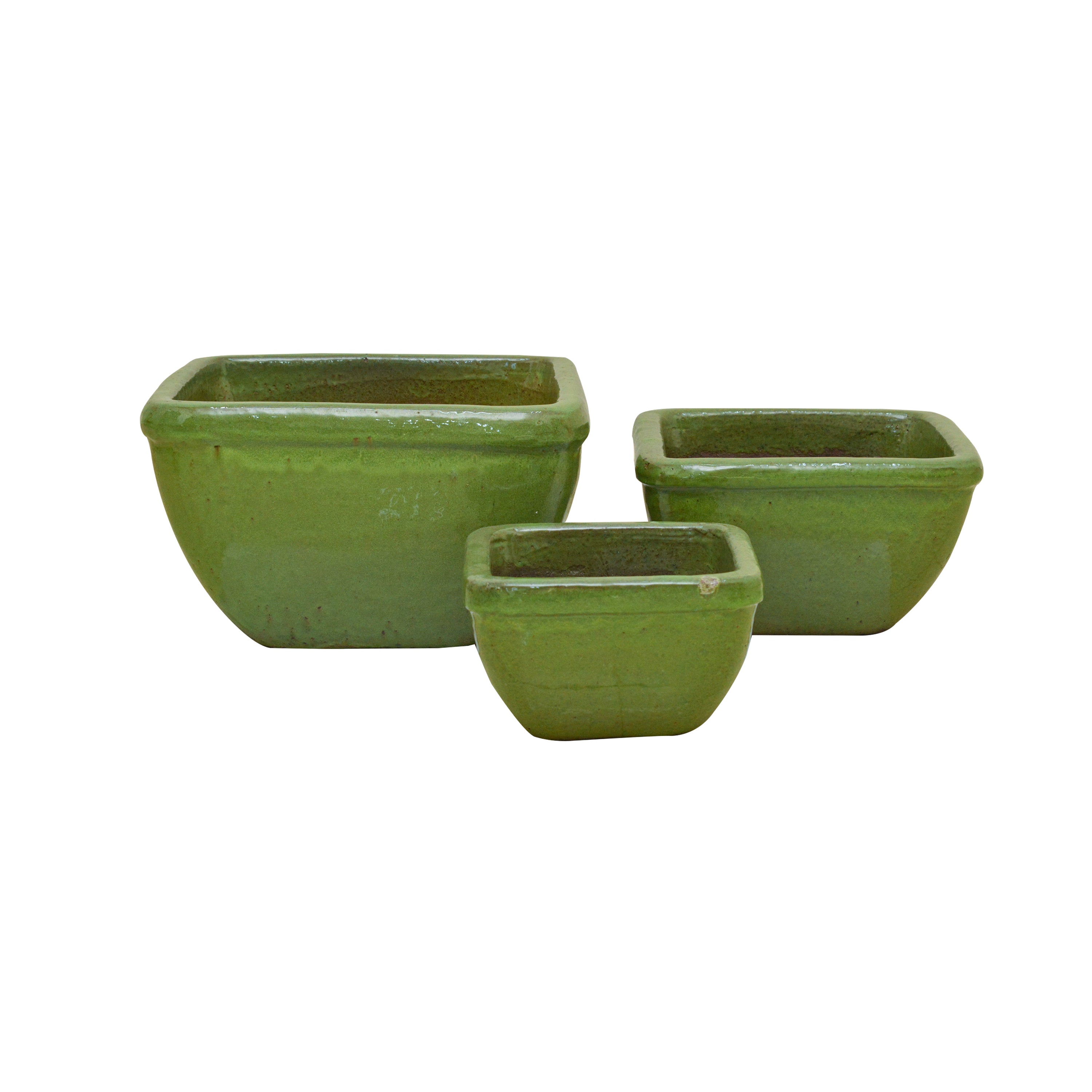 Square Pot Wasabi Green