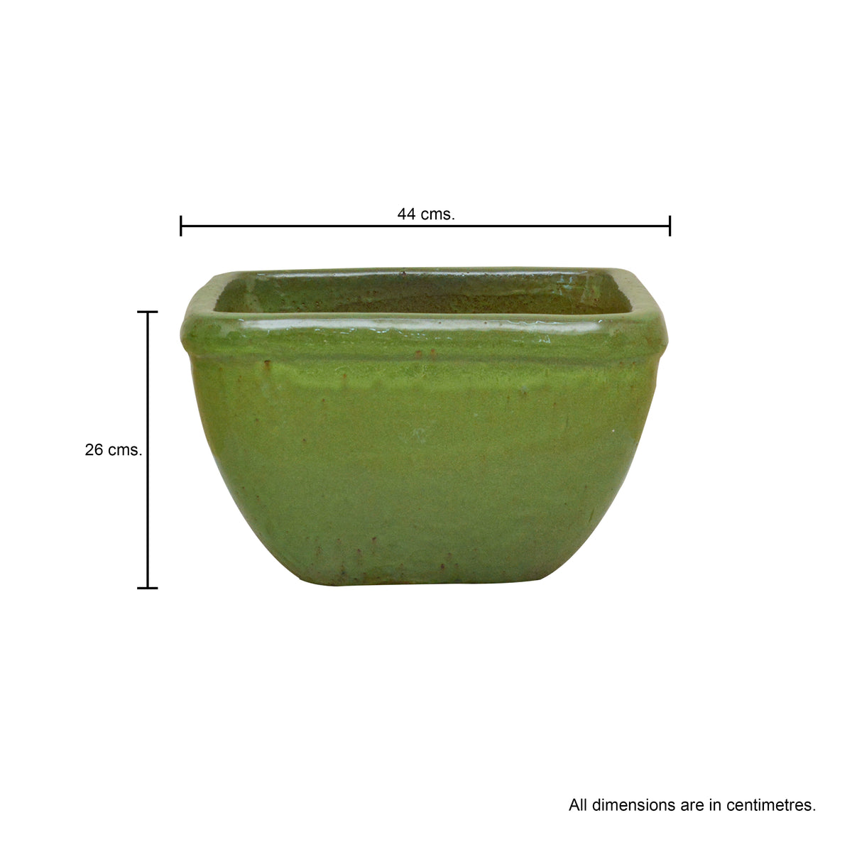 Square Pot Wasabi Green