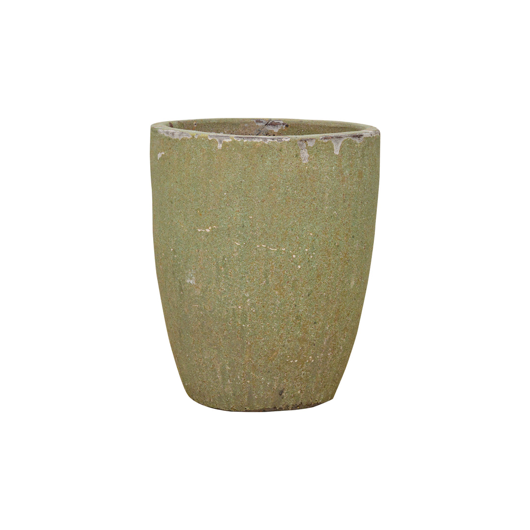Tall Curved Pot Ancient Green