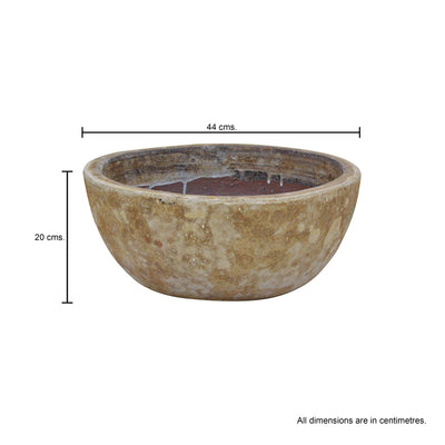 Round Low Bowl Beige Bubble