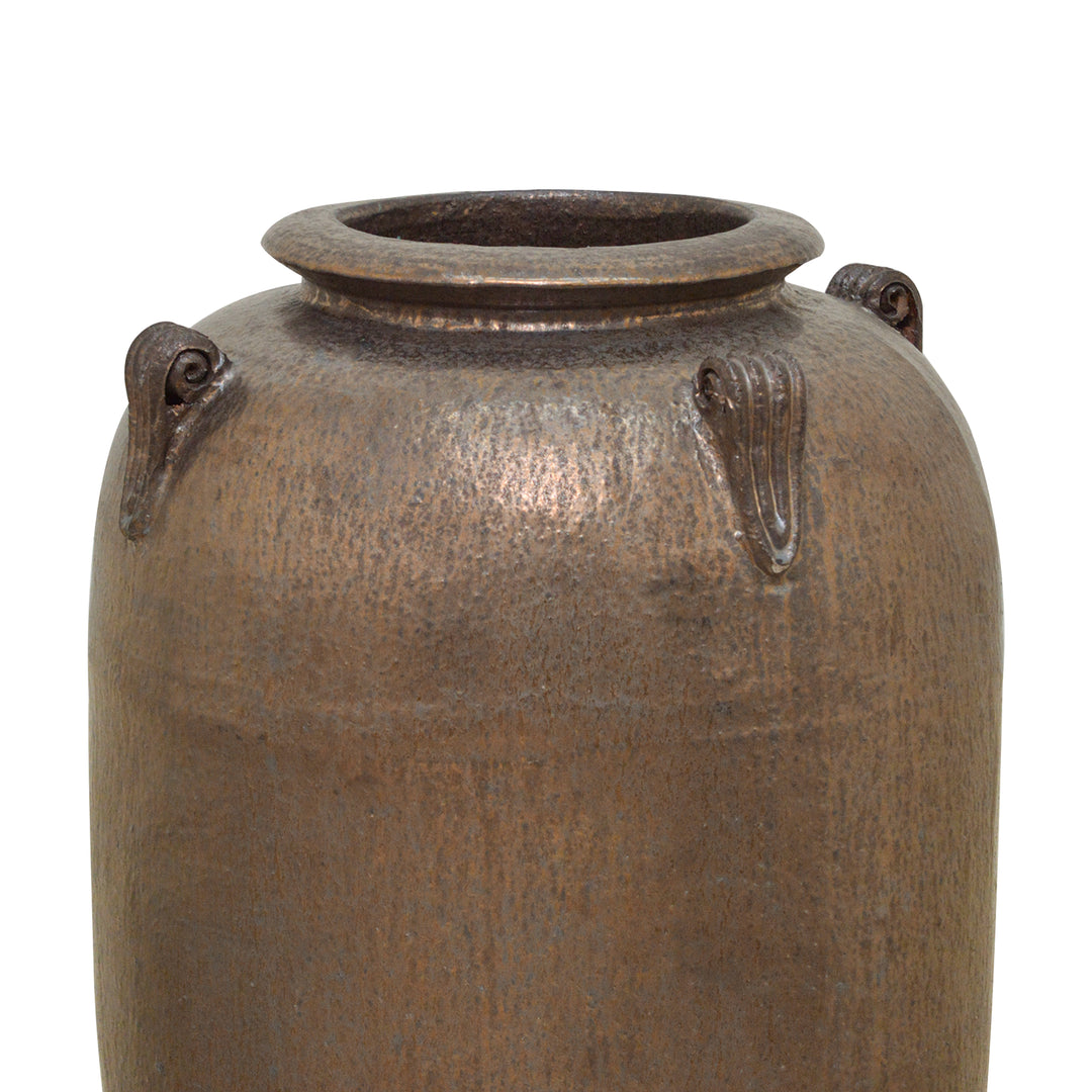 Ceramic Jar with Rim Bronze