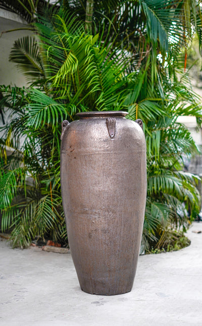 Ceramic Jar with Rim Bronze