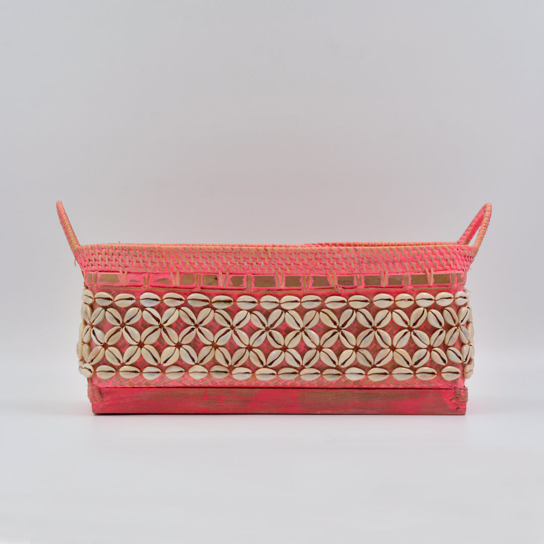 Rectangular Shell Rattan Basket