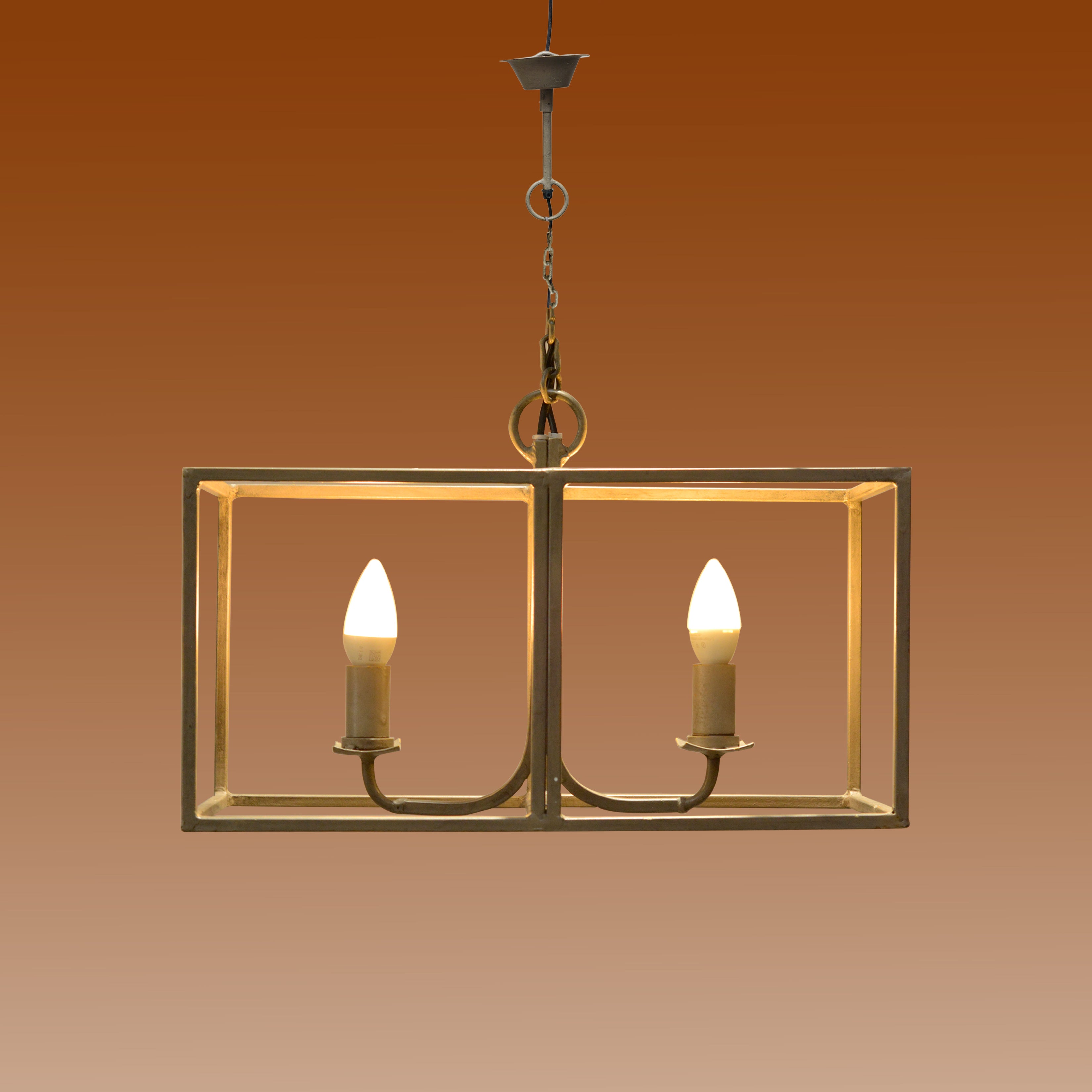 Rectangular Pendent Lamp with 2 holders