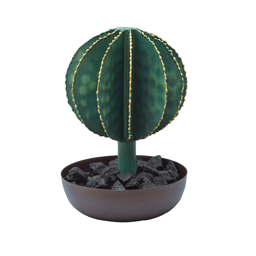 Round Metal Cactus with Pot