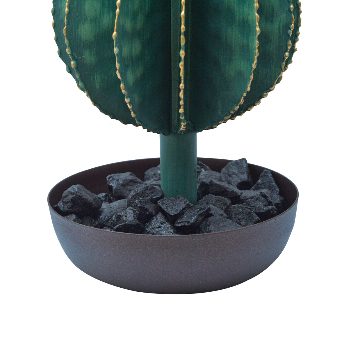 Round Metal Cactus with Pot