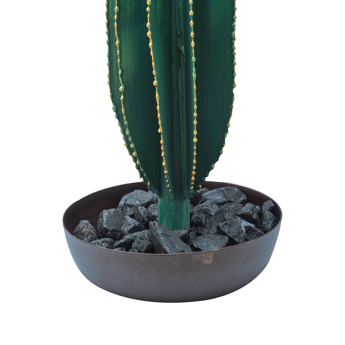 Long Metal Cactus with Pot