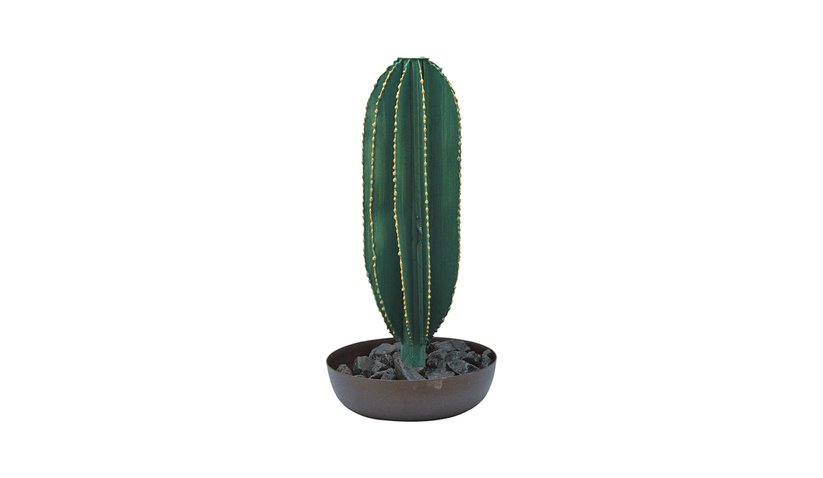 Long Metal Cactus with Pot
