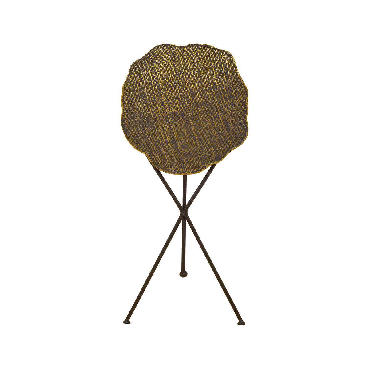 Ruffled Textured Round Side Table
