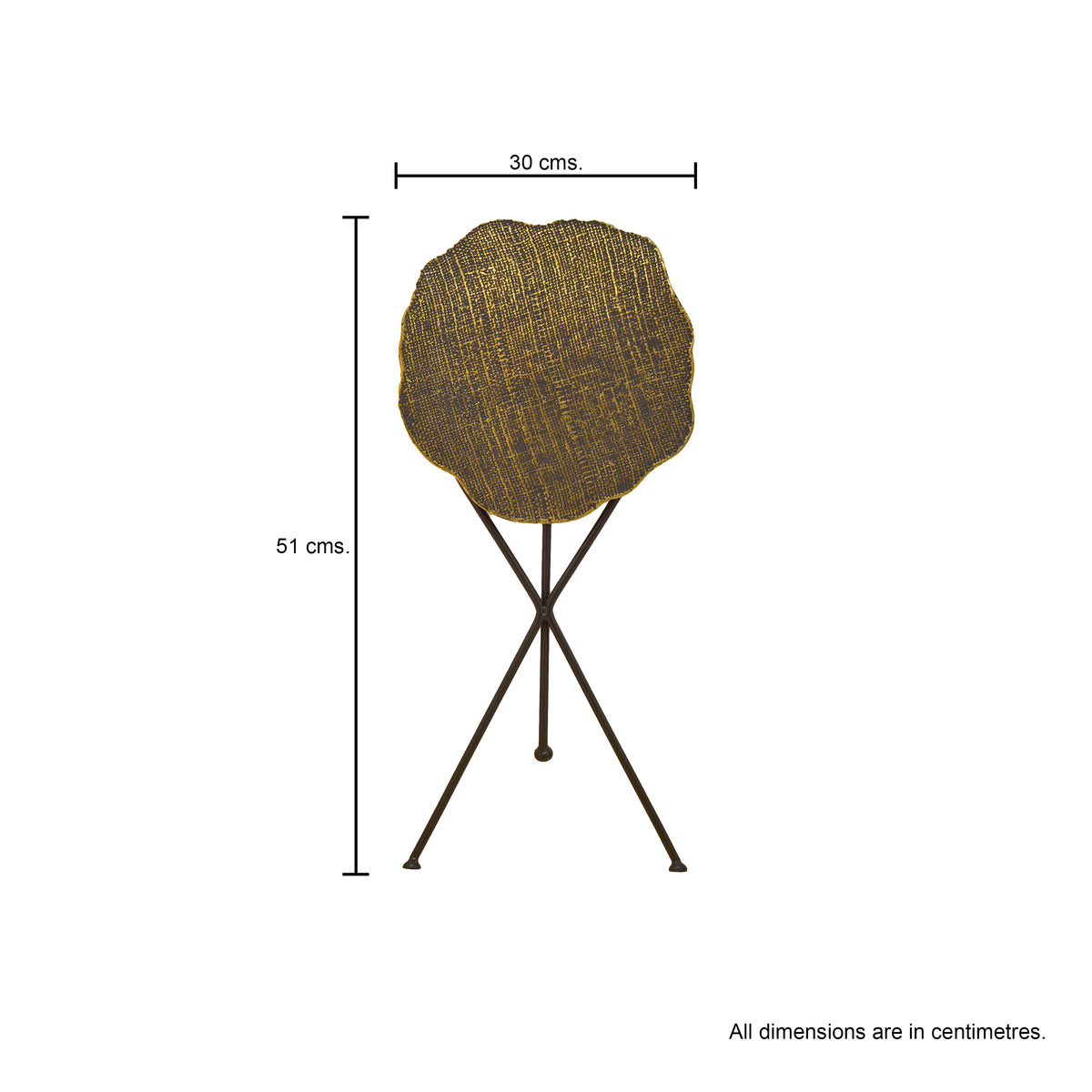 Ruffled Textured Round Side Table