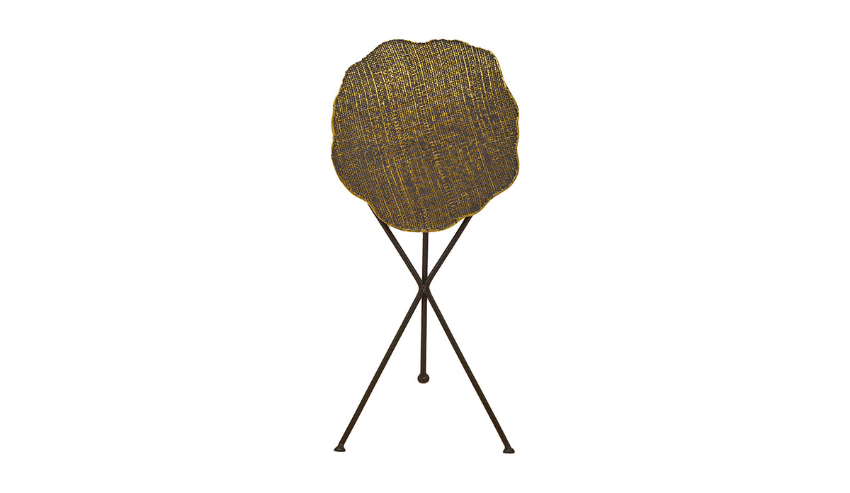 Ruffled Textured Round Side Table
