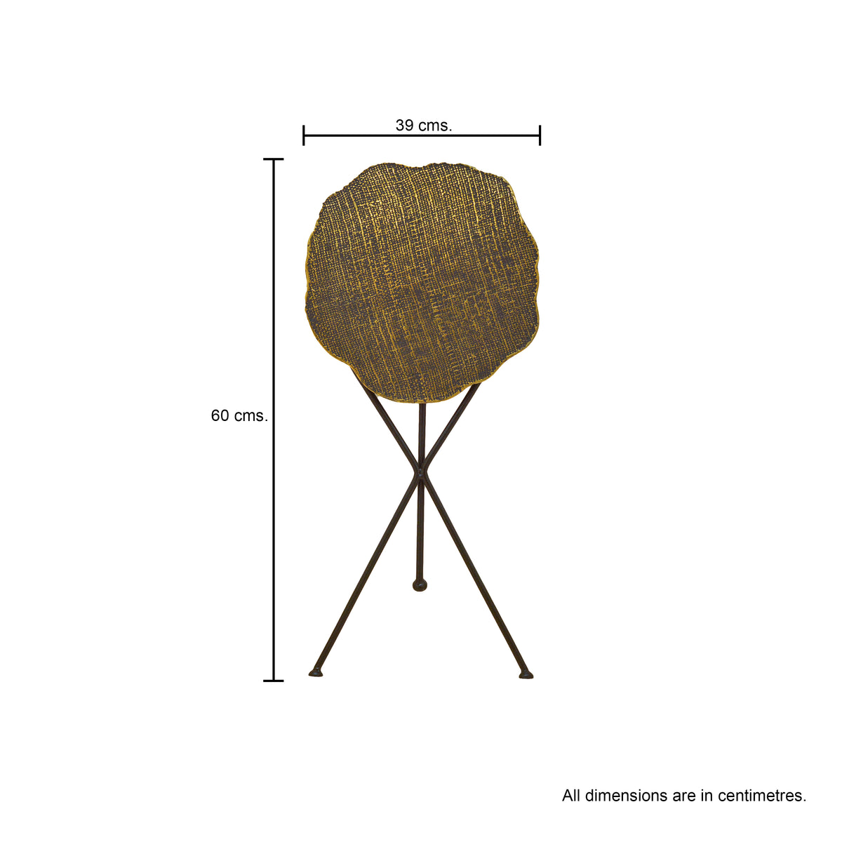 Ruffled Textured Round Side Table