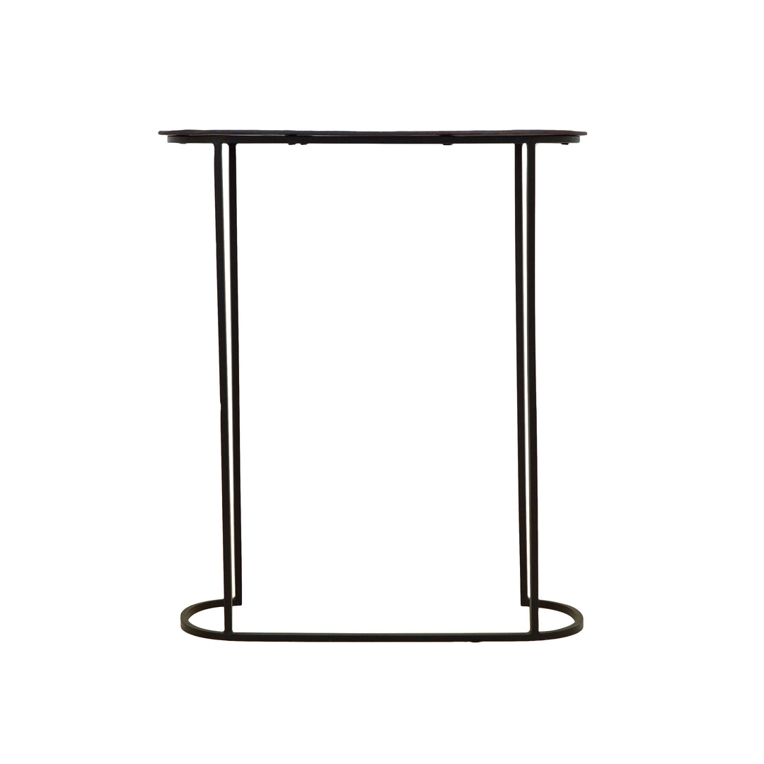 Textured Metal Console Table (Oval)